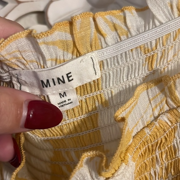 Cream & yellow maxi dress size med - Picture 5 of 5